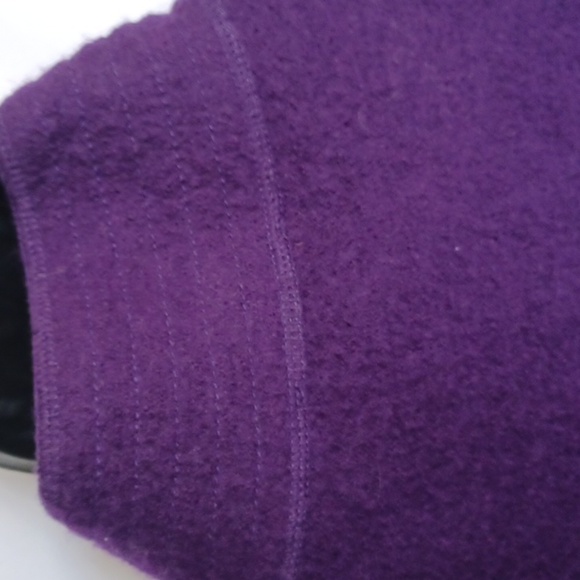 SANDRO Purple Boiled Wool Cropped Swing Jacket, M - Picture 5 of 6